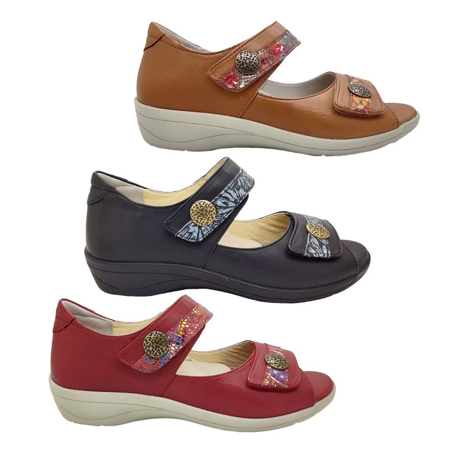 Women Cabello Comfort | Cabello Comfort Re3403 Ladies Sandal Closed Back Adjustable Orthotic Friendly