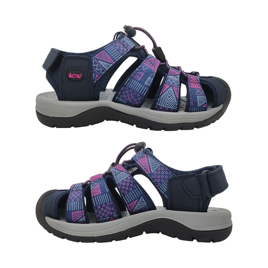 Women Activ | Activ Eden Ladies Sandal Closed Toe Beachwear Walking Sandals Toggle Adjust Navy