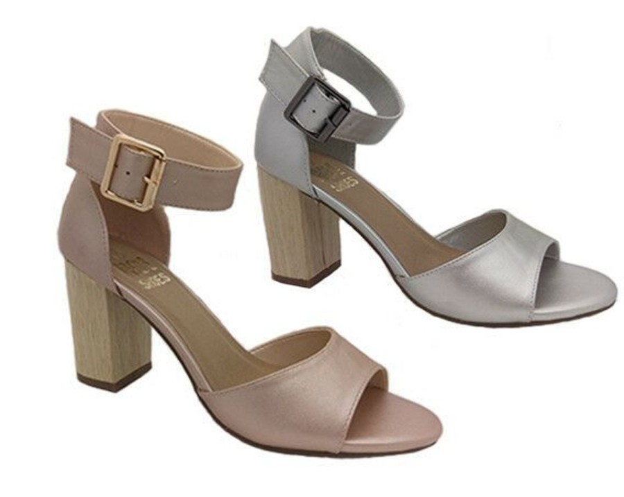 Women No Shoes | Ladies Shoes No Shoes Blondy , Wood Look Heel Open Toe