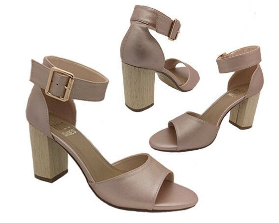 Women No Shoes | Ladies Shoes No Shoes Blondy , Wood Look Heel Open Toe