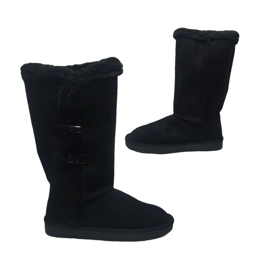 Women LeBonne | Lebonne Hillary Ladies Slipper Boot Mid Length Synthetic Fur Pull On Size 5-10