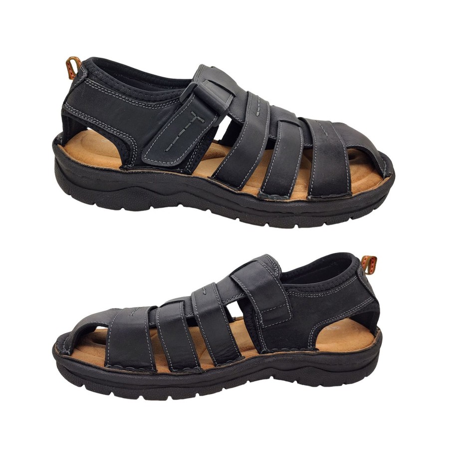 Men Audrino Rapelli | Audrino Rapelli Brian Mens Sandals Leather Casual Tab Adjust Closed Toe Light