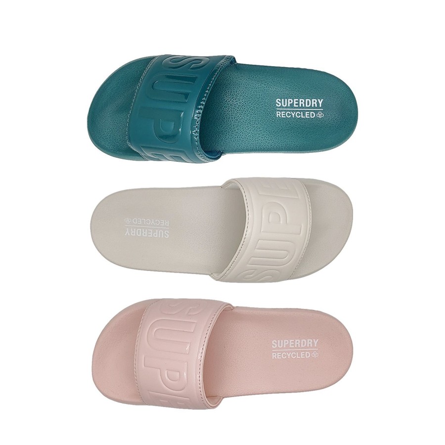 Women Superdry | Superdry Code Core Vegan Pool Slide Womens Shoes Slides Recycled Material Slip Ons