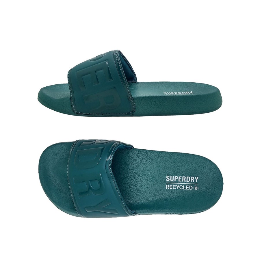 Women Superdry | Superdry Code Core Vegan Pool Slide Womens Shoes Slides Recycled Material Slip Ons