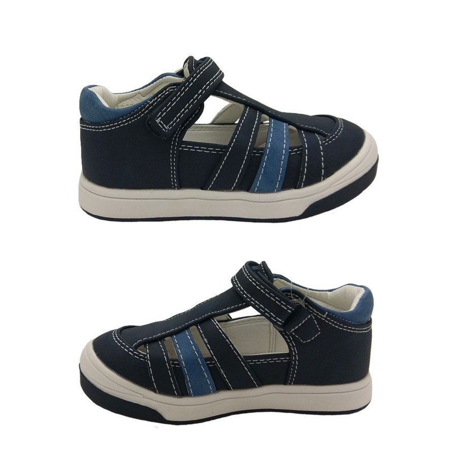 Kids Grosby Casual | Grosby Daxon Little Boys Summer Shoe Adjustable Strap Size 4-9 Navy