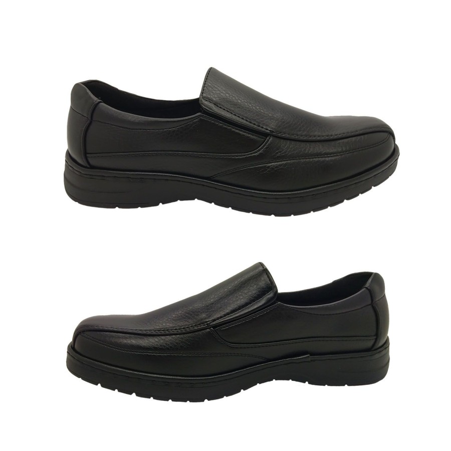 Men Woodlands | Woodlands Calvin Mens Slip On Casual Work Shoe Lightweight Black