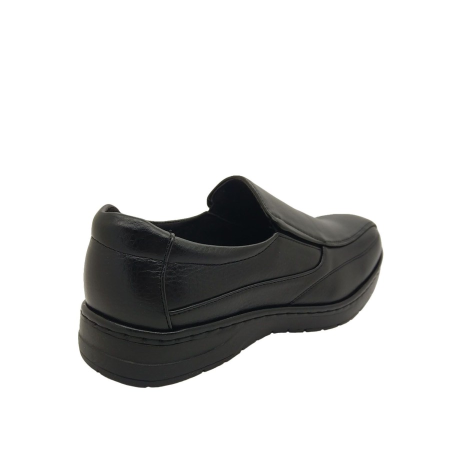 Men Woodlands | Woodlands Calvin Mens Slip On Casual Work Shoe Lightweight Black