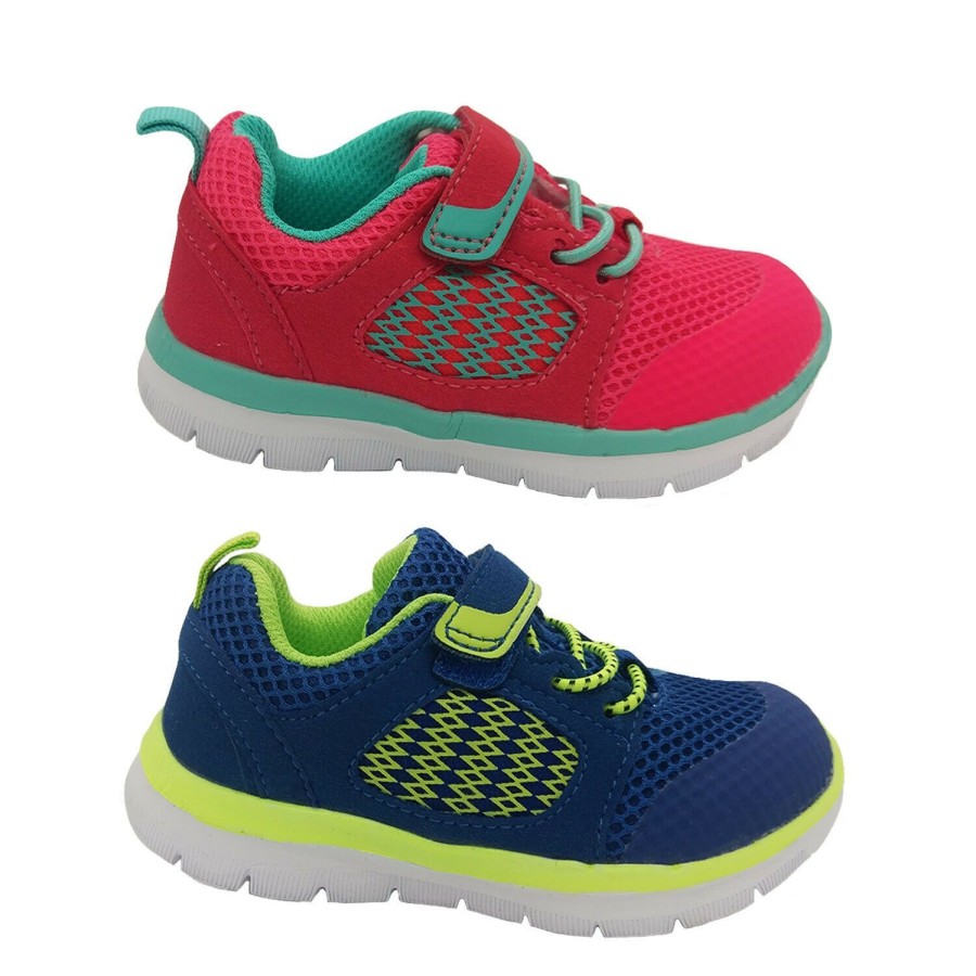 Kids Bolt Runners | Childrens Shoes Bolt Billie Led Side Light Runner Hook And Loop Size Uk 5-10 New