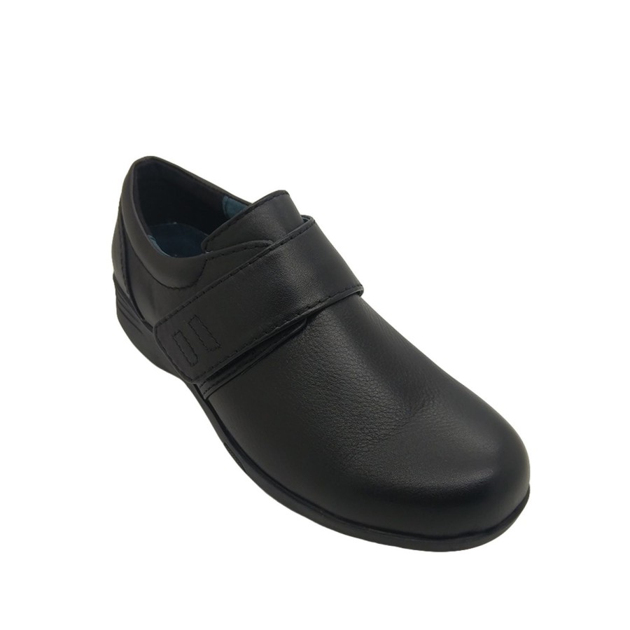 Women Jemma | Jemma Patty Ladies Shoes Leather Upper Casual Style Soft Adjustable Work Shoe Black