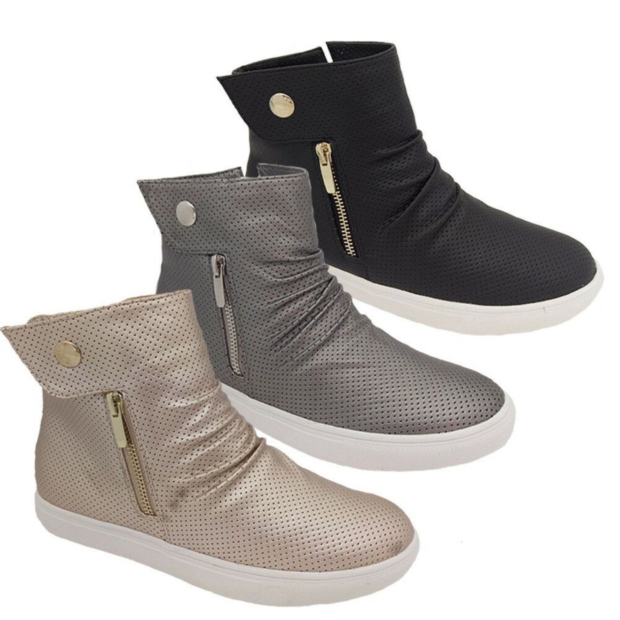 Women Step on Air | Ladies Shoes Step On Air Kiki Casual Ankle Boot Zip Side Flat Size 6-10 New