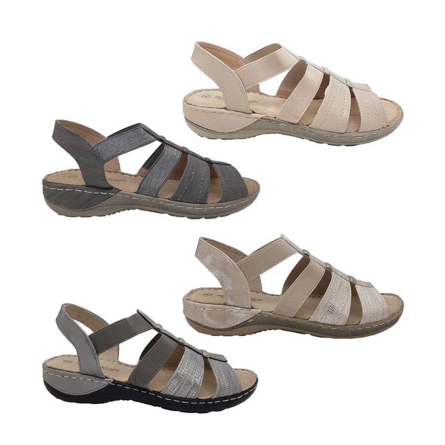 Women Aerocushion | Aerocushion Mavid Ladies Shoes Strappy Sandals Slingback Lightweight Cushioned