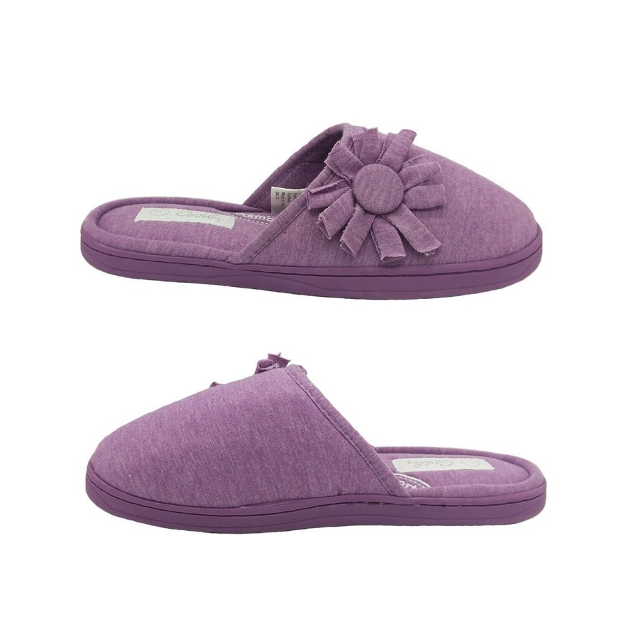 Women Grosby | Ladies Slippers Grosby Invisible Support Slide Floral Mule Slipper 5-10 Lilac