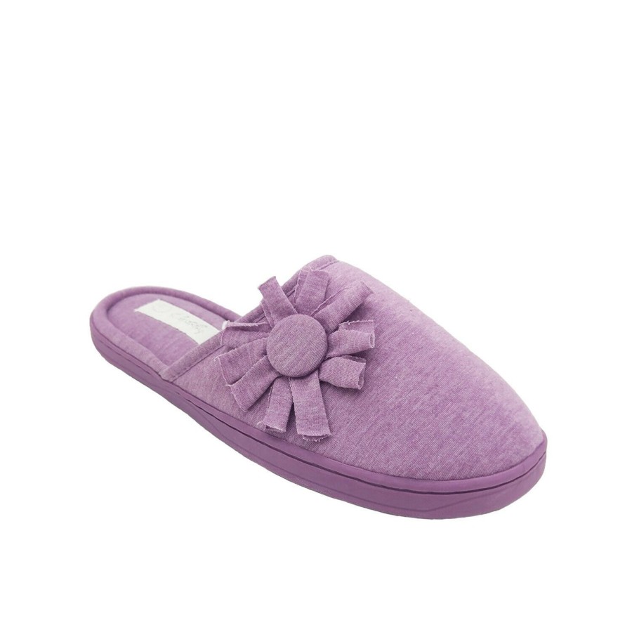 Women Grosby | Ladies Slippers Grosby Invisible Support Slide Floral Mule Slipper 5-10 Lilac