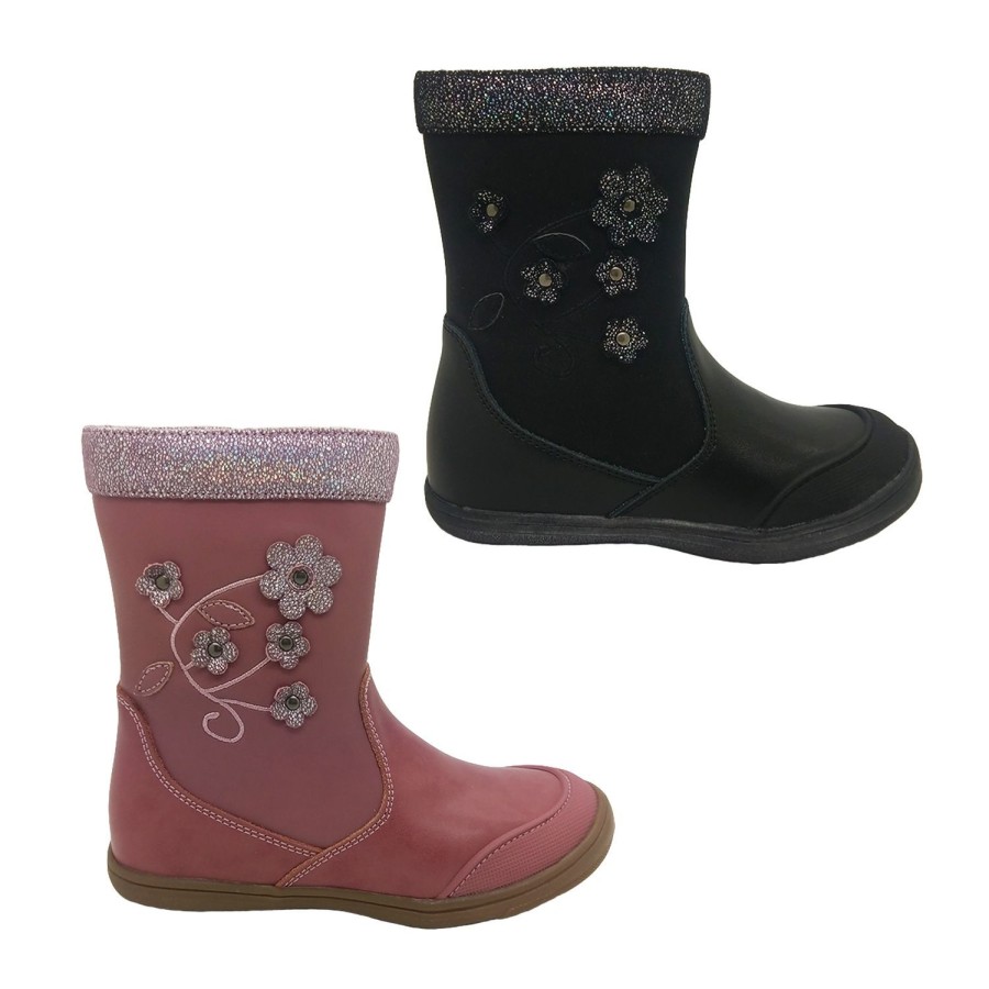 Kids Gro Shu Boots | Gro Shu Gypsy Girls Boot Mid Length Glitter Top Zip Side Size 8-2