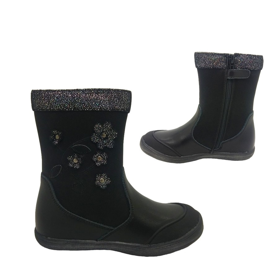 Kids Gro Shu Boots | Gro Shu Gypsy Girls Boot Mid Length Glitter Top Zip Side Size 8-2