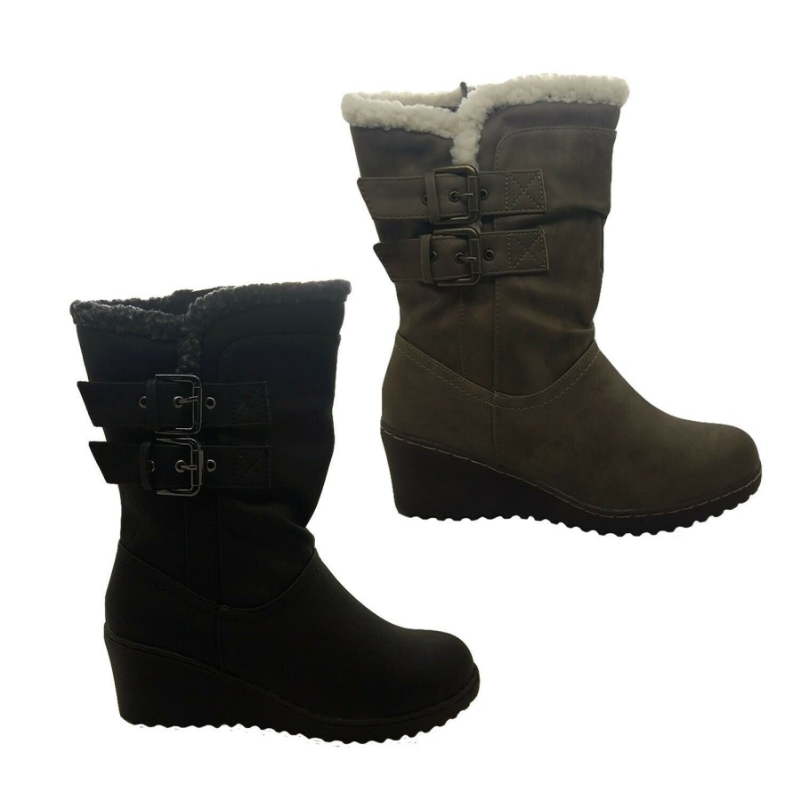 Women Bellissimo | Ladies Boots Bellissimo Tahnee Distressed Finish Zip Up Size Us 5-10