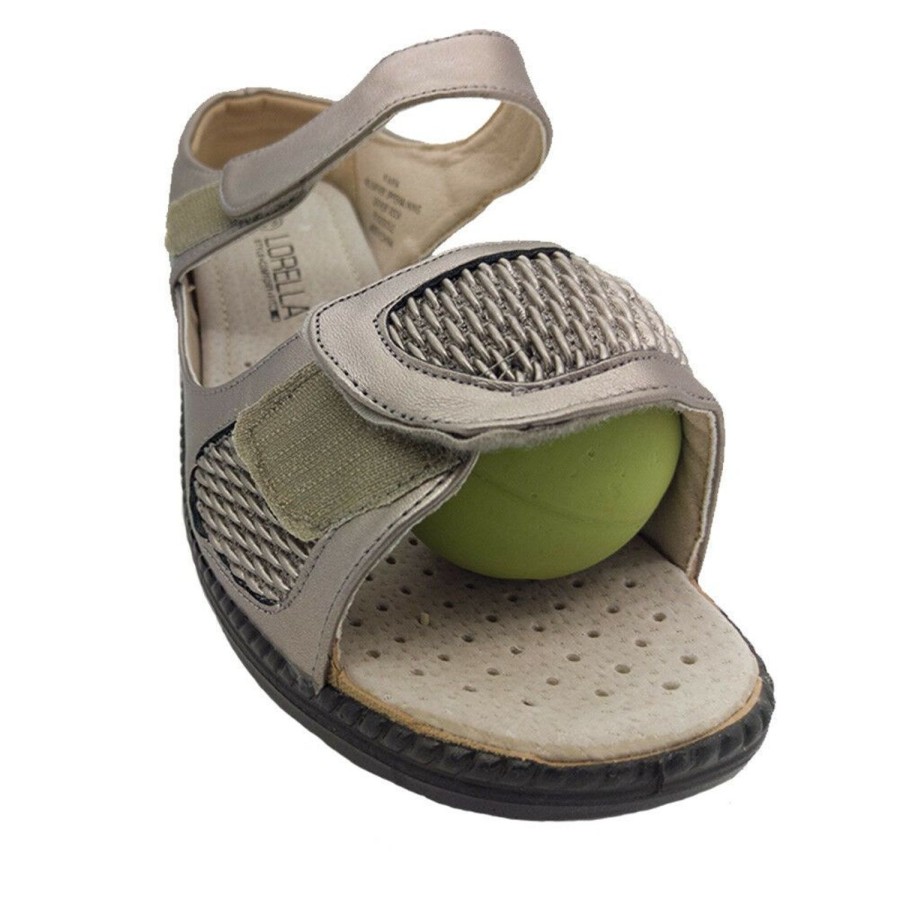 Women Lorella | Ladies Shoes Lorella Kiara Bunion Comfort Sandals Adjustable Stretch Panels