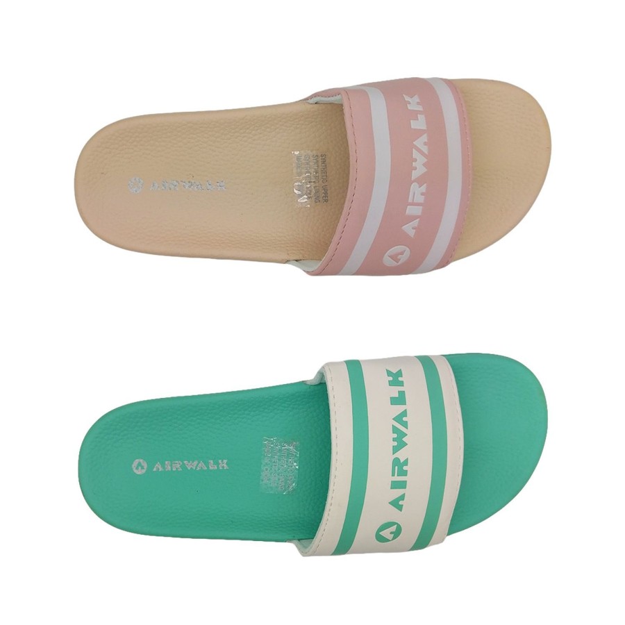 Women Airwalk | Airwalk Surf Ladies Slides Lightweight Comfortable Footbed Scuff Sizes Uk 3 - 9