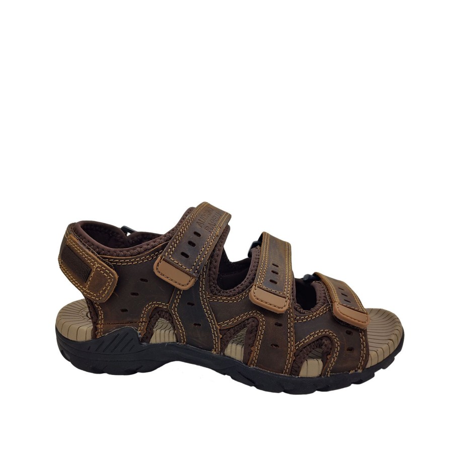 Men Audrino Rapelli | Audrino Rapelli Cairns Mens Sandals Leather Upper 4 Strap Adjust Sandal Light Brown