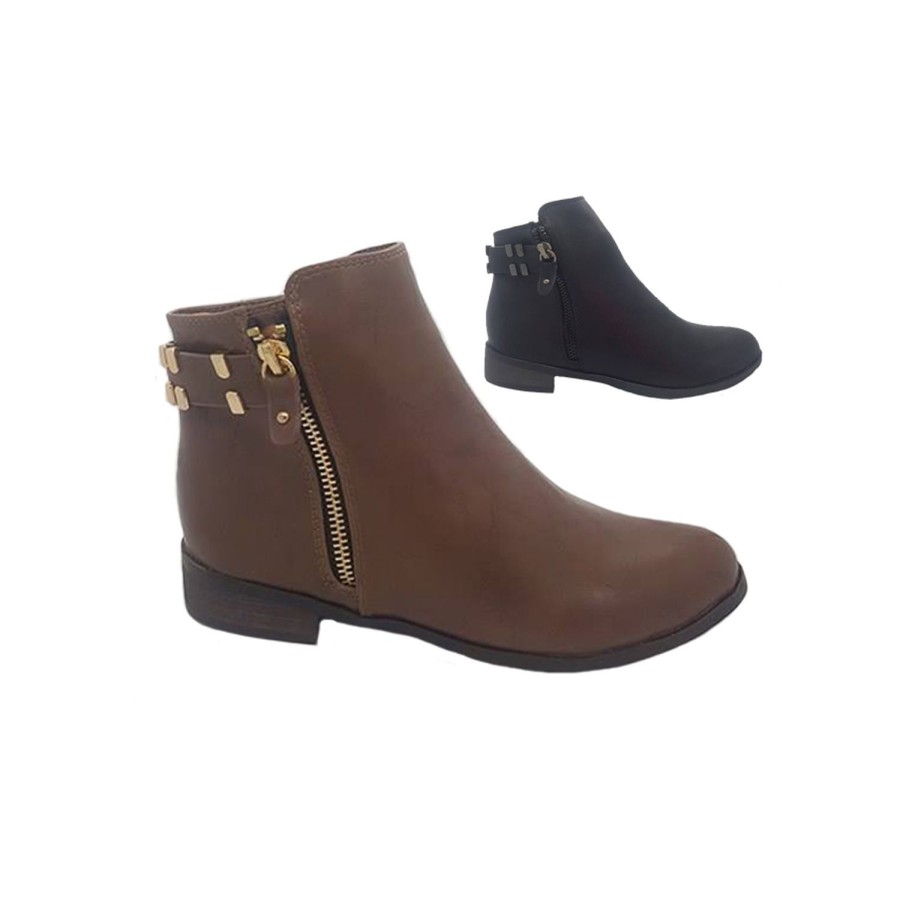 Women Cherry | Ladies Boots Cherry Warm Or Zip Up Ankle Boot Heel 6-10 Comfy Shoe