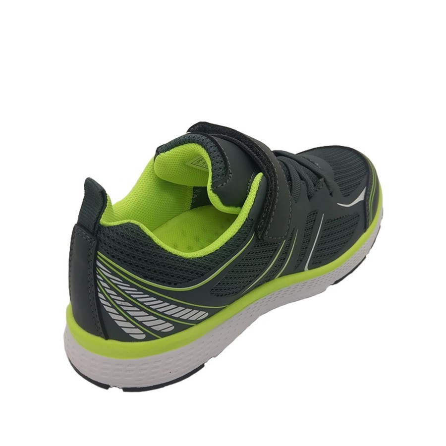 Kids Bolt Runners | Bolt Chase Boys Youth Sneaker Hook And Loop Lightweight Mesh Upper Grey