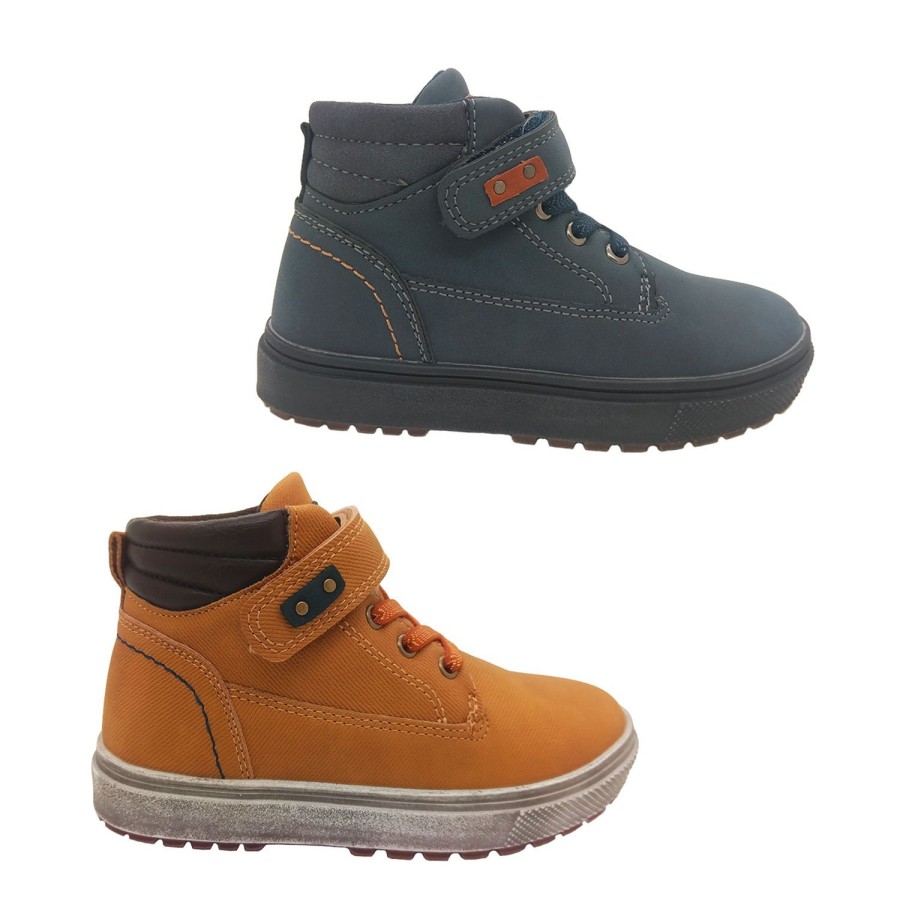 Kids Grosby Boots | Grosby Alan Little Boys Shoes Casual Ankle Boots Elastic Laces Strap