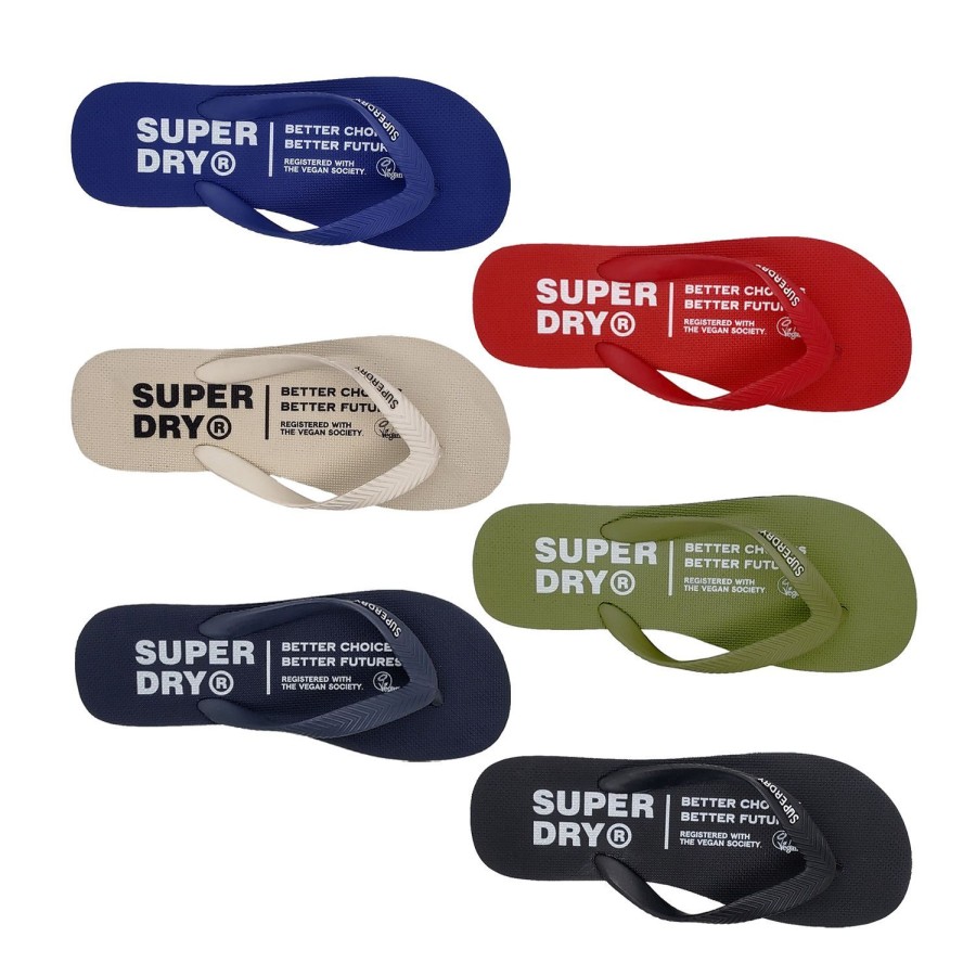 Men Superdry | Superdry Studios Vegan Flip Flop Mens Thongs Slip On Soft Classic 3 Plug