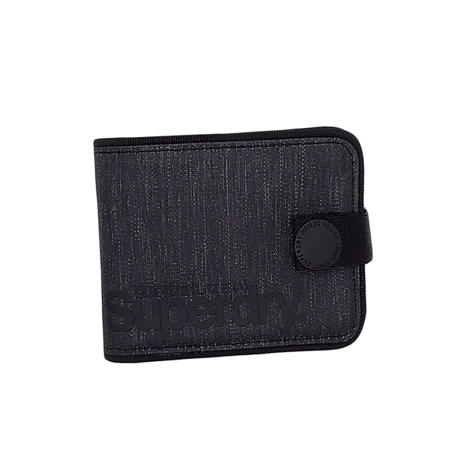 Accessories Superdry | Superdry Tarp One Popper Wallet Press Stud Internal Card Cash Zip Pocket