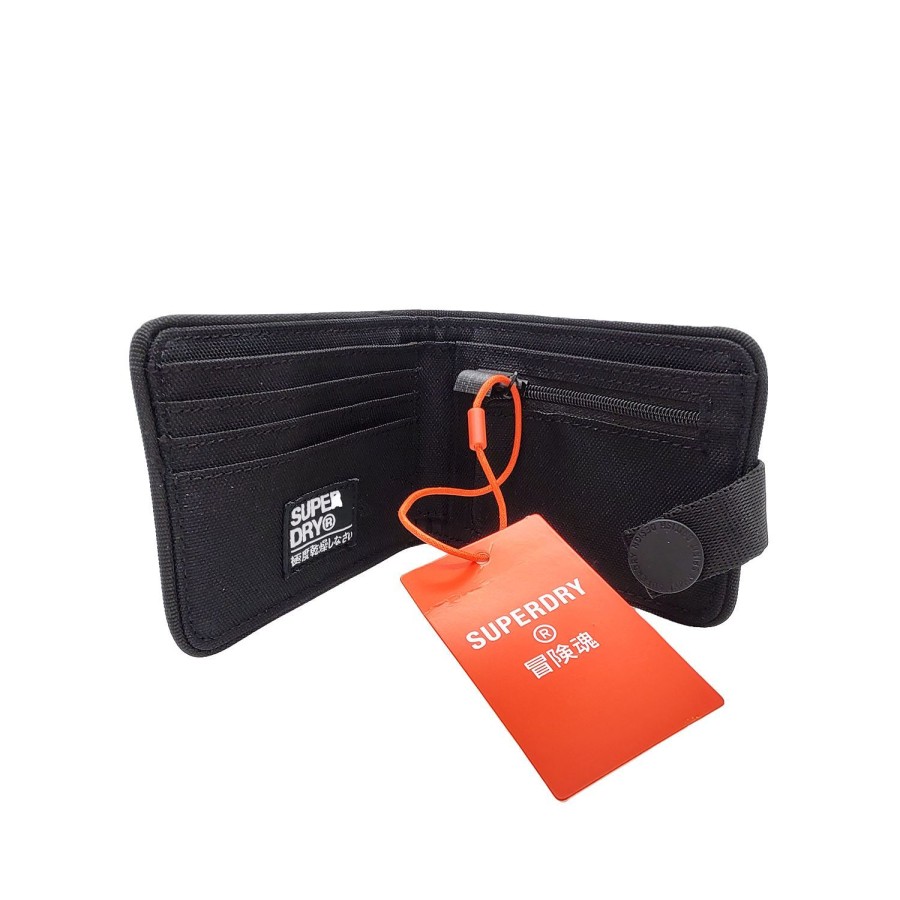 Accessories Superdry | Superdry Tarp One Popper Wallet Press Stud Internal Card Cash Zip Pocket