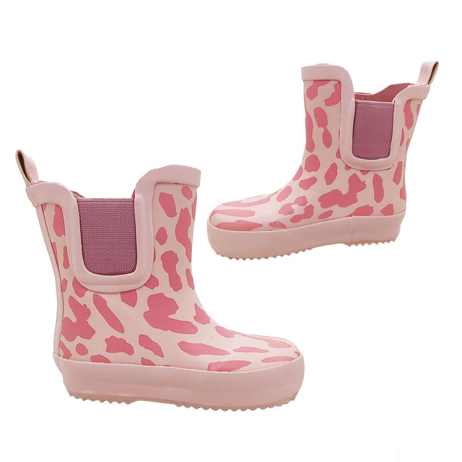 Kids Jellies Outdoor | Jellies Waterfall Little Girls Gumboots Pull On Elastic Sides Mid Rise Rainboot