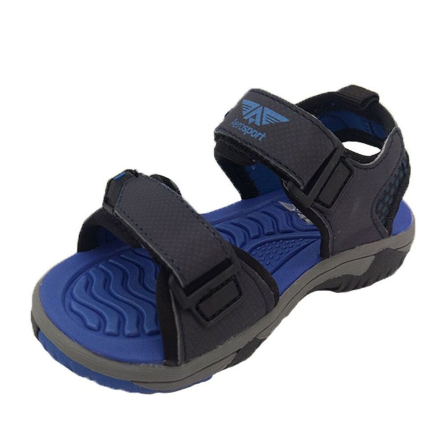 Kids Aerosport Sandals | Boys Shoes Aerosport Contour Surf Sandal Hook And Loop Adjustable 7-12 Navy/Blue