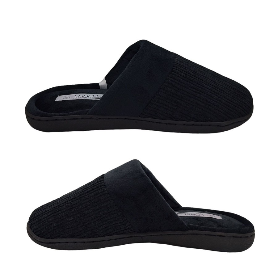 Men Lorella | Lorella Ned Mens Slippers Scuffs Soft Upper Slip On Padded Insole Cosy Lined