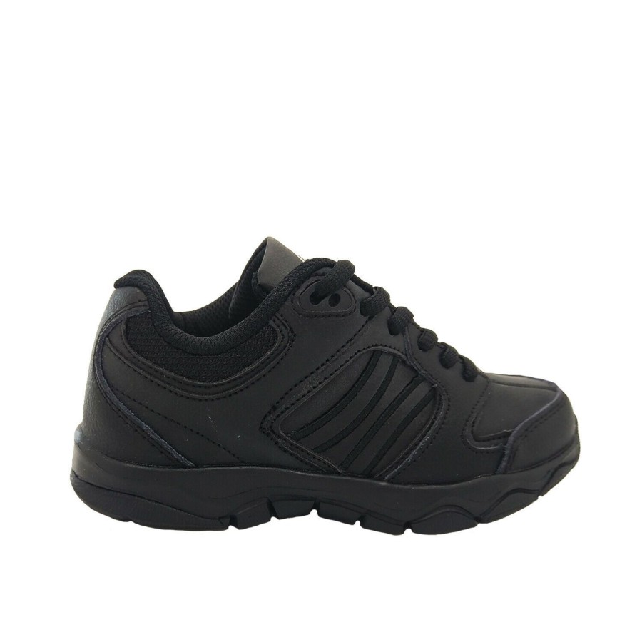 Kids Grosby Runners | Boys Shoes Grosby Holt School Shoe Sneaker Lace Up Lightweight Size 12-3 Black