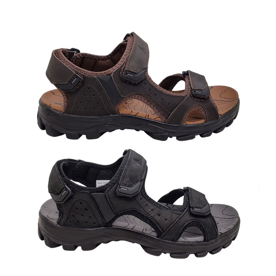 Men Audrino Rapelli | Audrino Rapelli Victor Mens Sandals Leather Upper Surf Style Adjustable Sandal