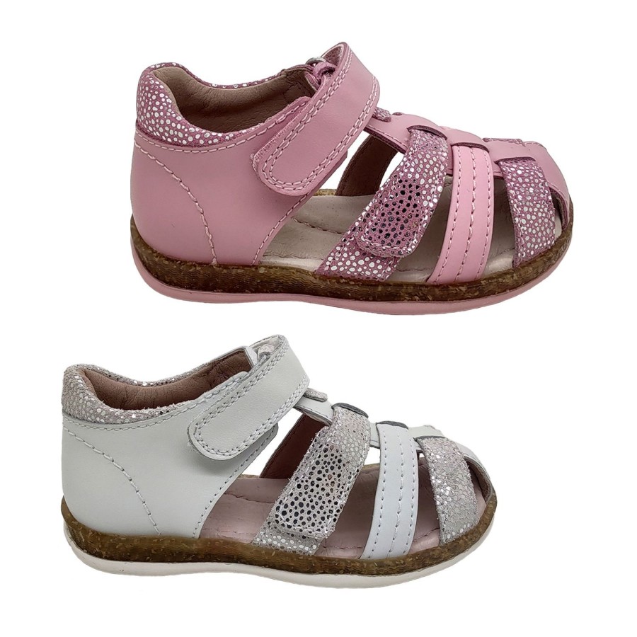 Kids Surefit Sandals | Surefit Jodie2 Girls Shoes Leather Sandals Covered Toe Adjustable Heel In Support