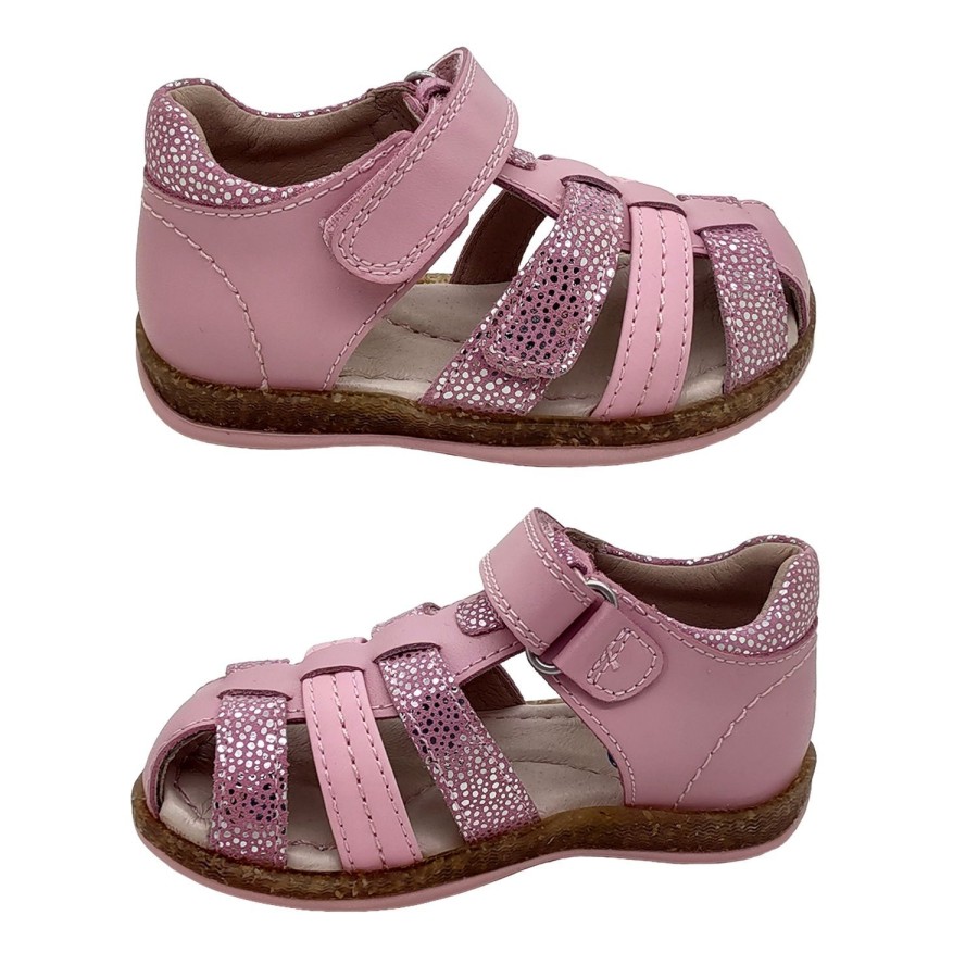 Kids Surefit Sandals | Surefit Jodie2 Girls Shoes Leather Sandals Covered Toe Adjustable Heel In Support