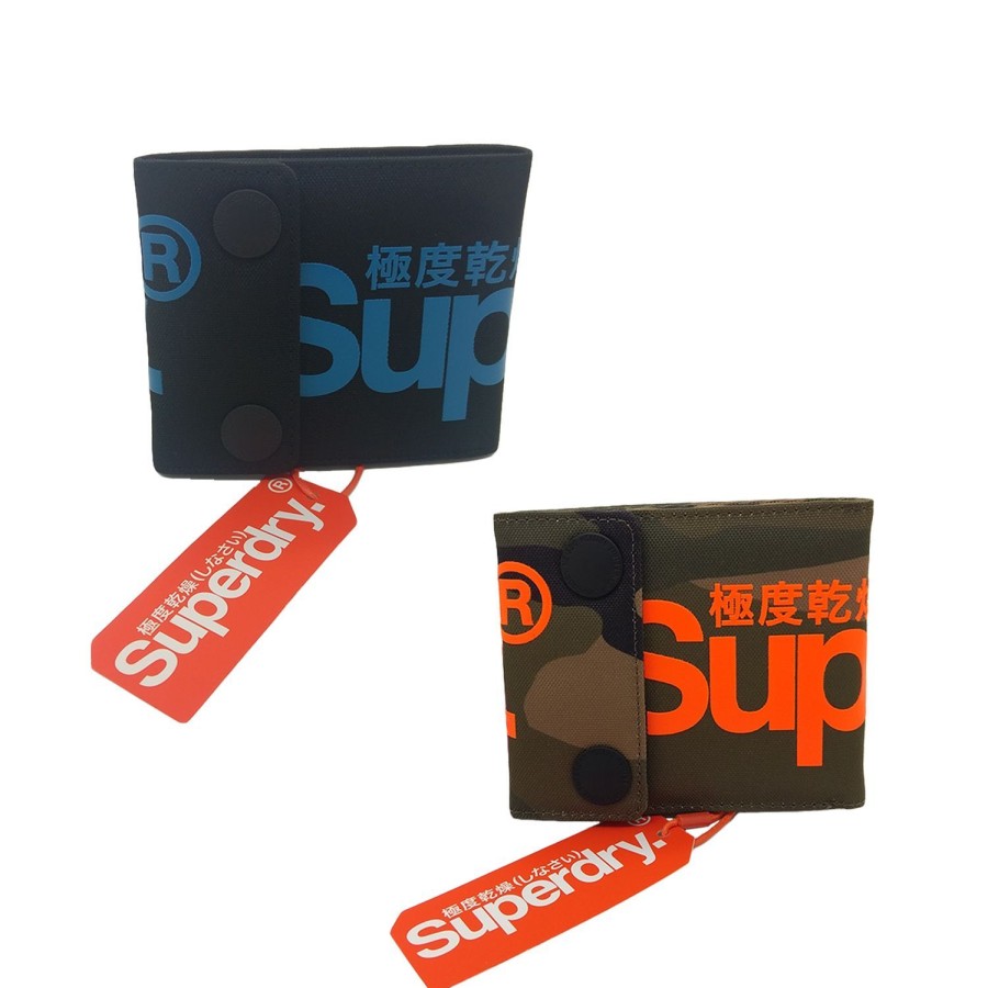 Accessories Superdry | Superdry 2 Popper Wallet Double Press Stud Internal Card Cash Zip Pocket