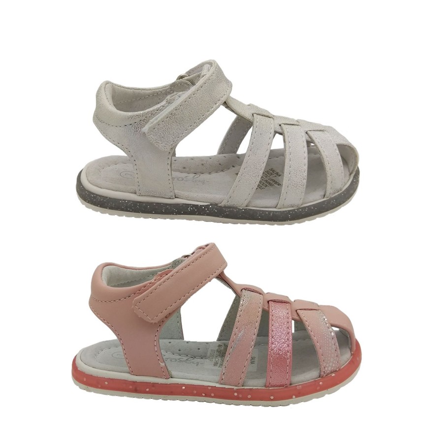 Kids Grosby Sandals | Grosby Salina Little Girls Sandals Adjustable Glittery Covered Toe Size 6-12