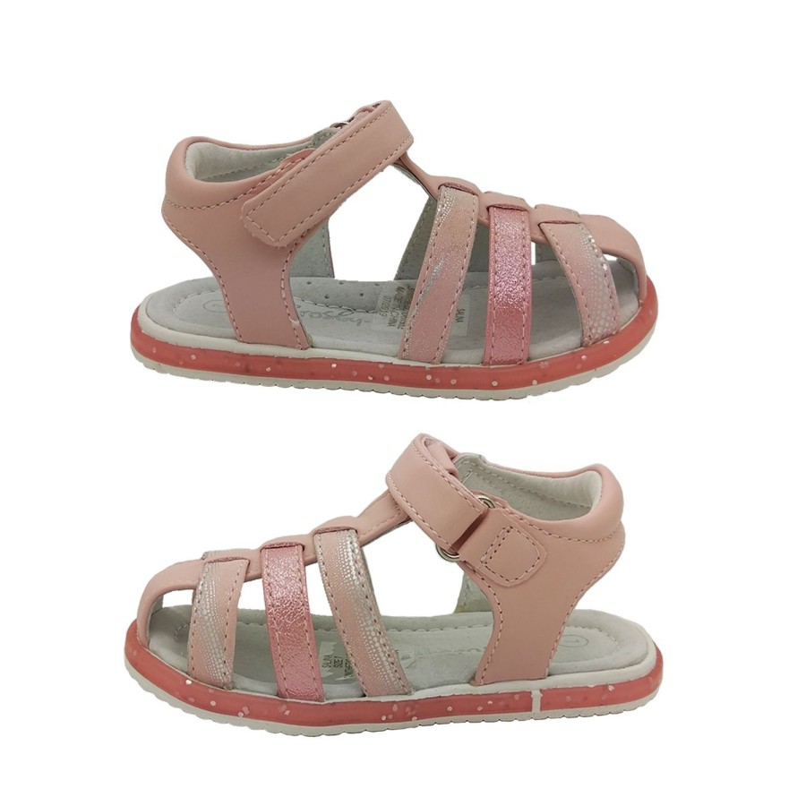 Kids Grosby Sandals | Grosby Salina Little Girls Sandals Adjustable Glittery Covered Toe Size 6-12