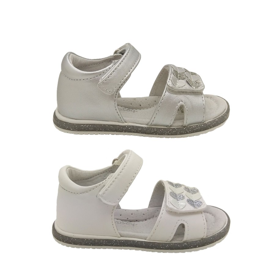 Kids Grosby Sandals | Grosby Saga Little Girls Toddler Sandals Adjustable Heel In Glitter Arch Support