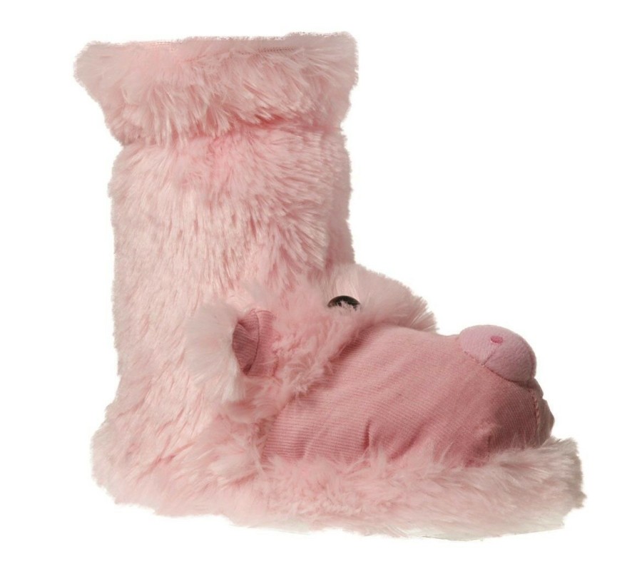 Kids Grosby Slippers | Girls Toddler Slippers Grosby Oink Pull On Pig Slipper Boots Size 4-12 Pink