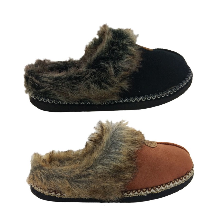 Women Bellissimo | Bellissimo Lotus Ladies Slippers Scuff Winter Furry Soft Upper Slip On