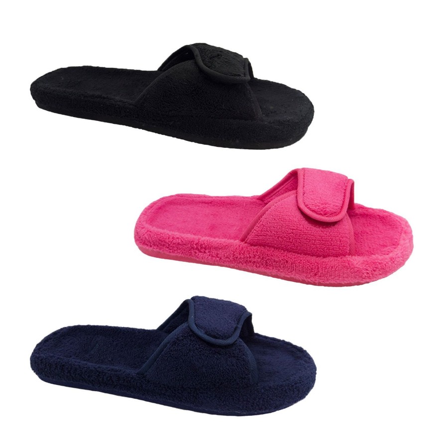 Women Lorella | Lorella Val Womens Summer Style Scuff Slipper Adjustable Tab Size S-Xl