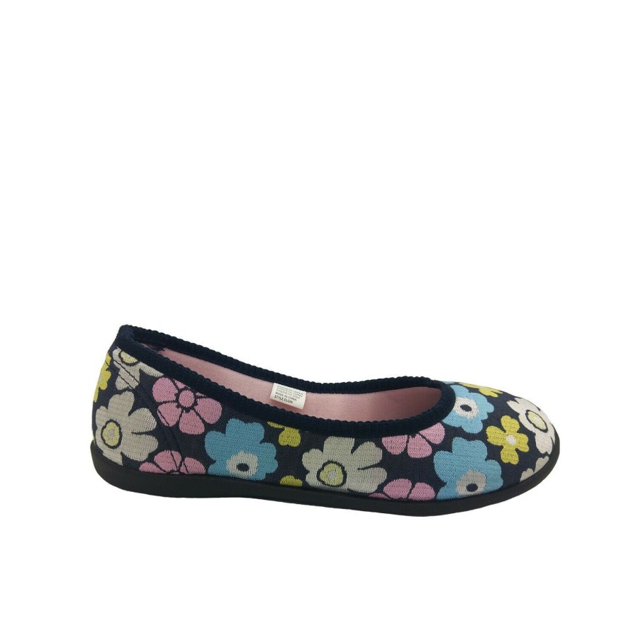 Women Panda | Ladies Slippers Panda Elgin Floral Low Cut Slip On House Slipper Soft Size 5-10 Navy Floral