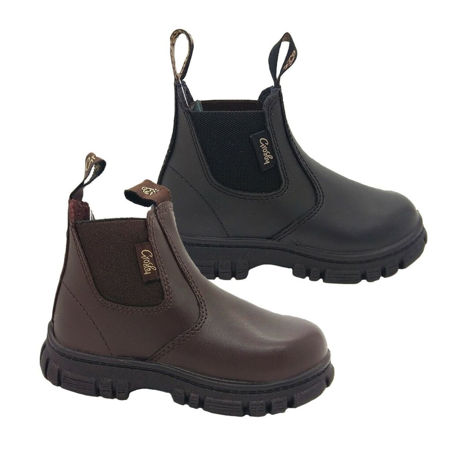 Kids Grosby Boots | Toddler Boots Grosby Ranch Or Leather Pull On Boot Size 4-12