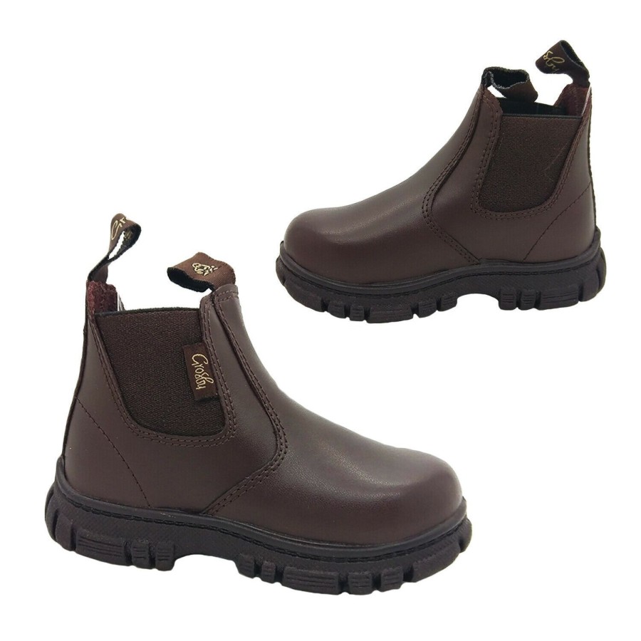 Kids Grosby Boots | Toddler Boots Grosby Ranch Or Leather Pull On Boot Size 4-12