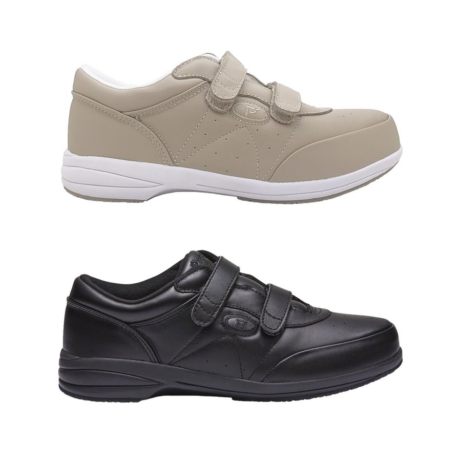 Women Propet | Propet Easy Walker Ladies Casual Leather Upper Wide Fit Hook And Loop Lightweight