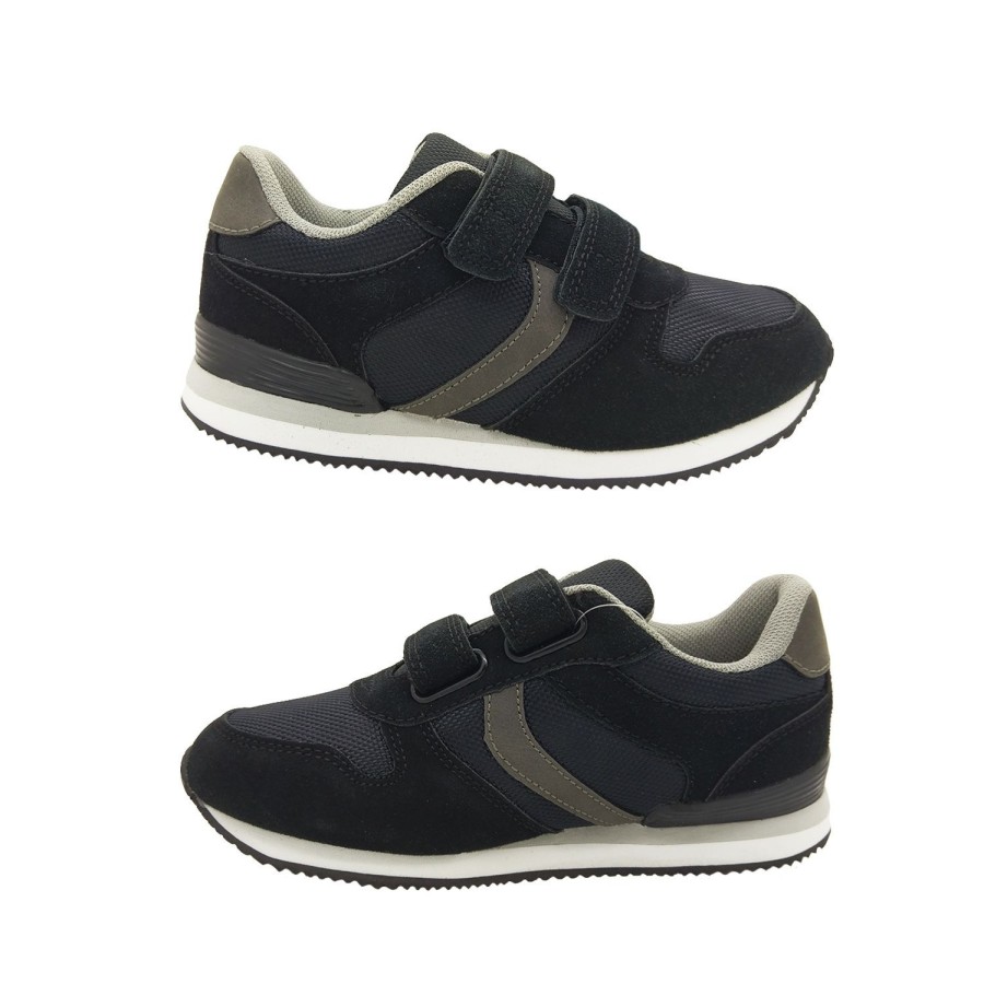 Kids Grosby Casual | Grosby Tommy Boys Retro Fashion Sneaker Hook And Loop Lightweight Size 10-3