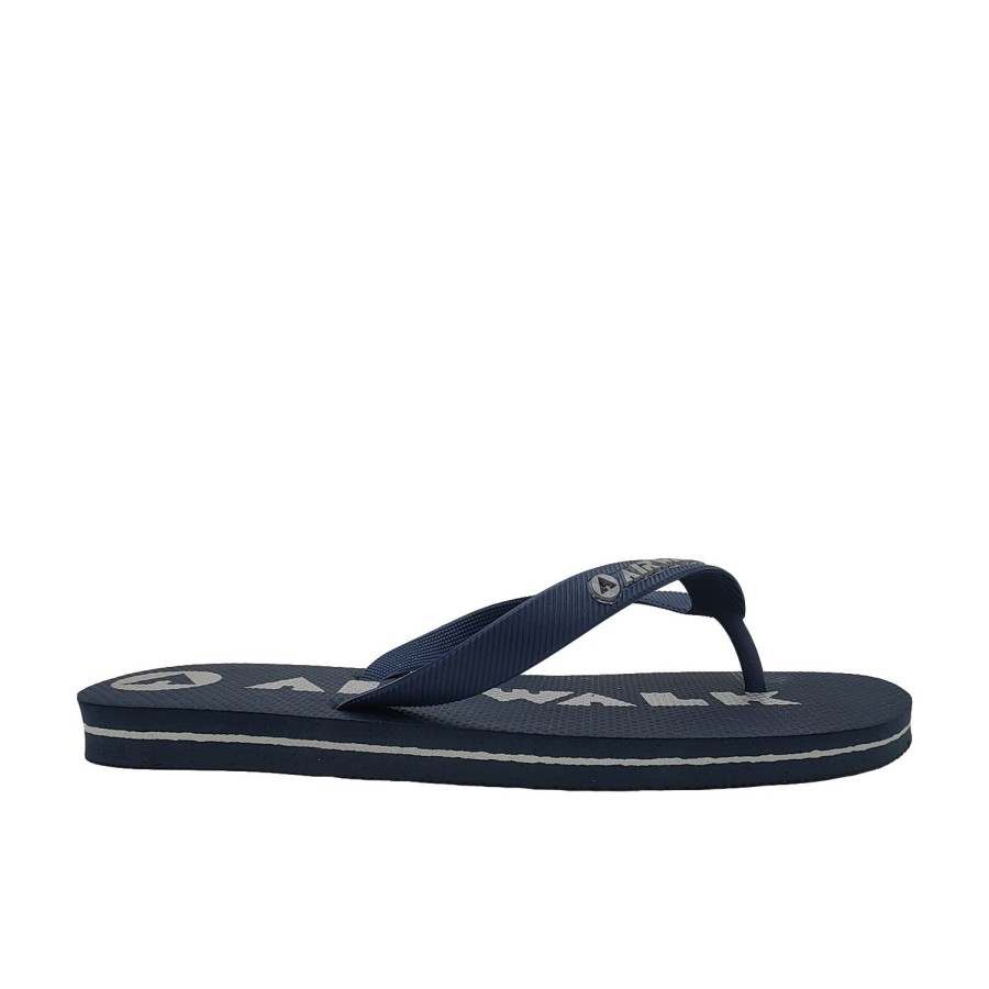 Women Airwalk | Airwalk Sand Ladies Thongs Flip Flops Soft Sole 3 Plug Straps Classic Style Uk Sizes Navy