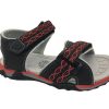 Kids Grosby Casual | Boys Youth Shoes Grosby Nash Surf Sandals Easy Clean Adjustable Black/Red